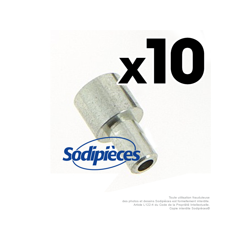 Butée de gaine creusée à 6 mm. Par 10