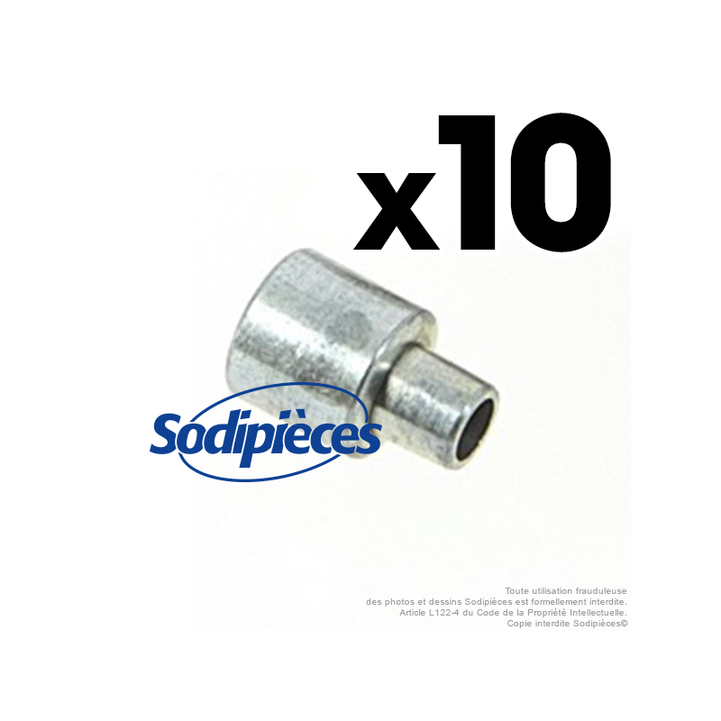 Butée de gaine creusée à 5,5 mm. Par 10