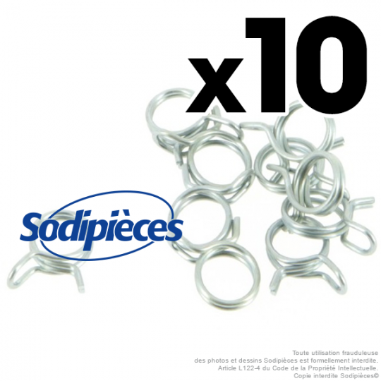 Colliers de serrage pour durite Ø 5 mm x 8 mm (10 ex)