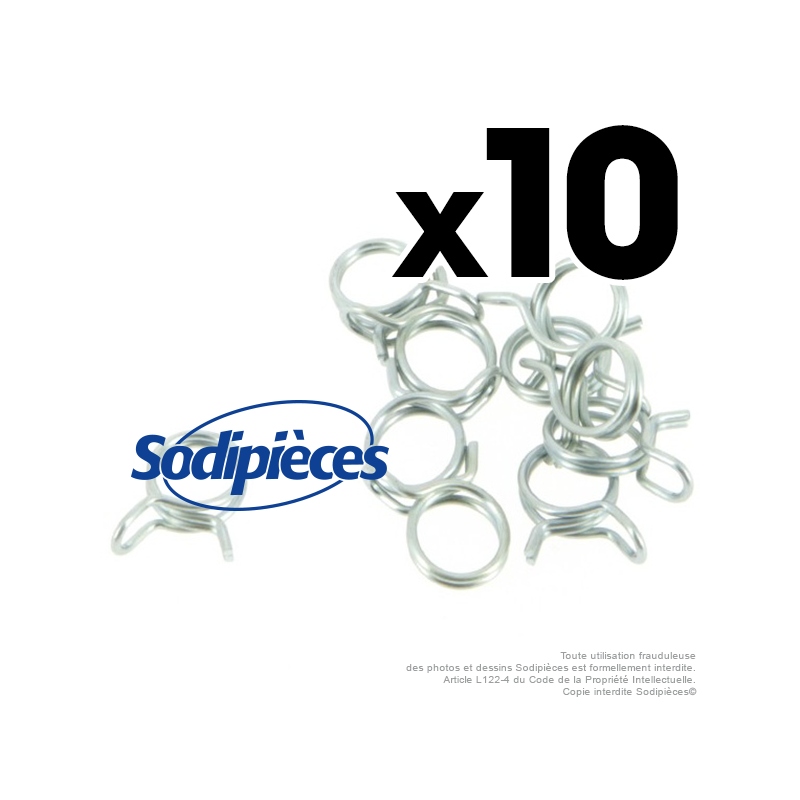 Colliers de serrage pour durite Ø 5 mm x 8 mm (10 ex)