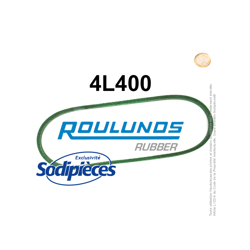 Courroie tondeuse 4L400 Roulunds Continental  12,7  x 9 x 1016 mm