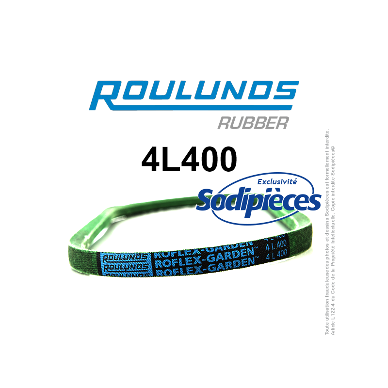 Courroie tondeuse 4L400 Roulunds Continental  12,7  x 9 x 1016 mm