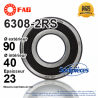 Roulement à billes 6308-2RS FAG. Double étanchéité