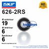 Roulement à billes 626-2RS SKF. Double étanchéité