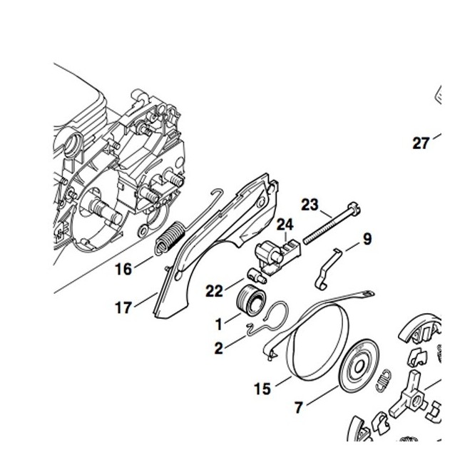 Couvercle pour frein de chaine pour Stihl 017, 018, MS170 et MS180