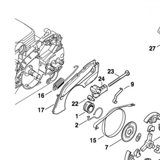 Couvercle pour frein de chaine pour Stihl 017, 018, MS170 et MS180