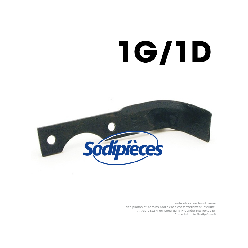 Couteaux pour Agria. 1 gauche, 1 droite. N° 1250-254, 25498, 1250-257 97, 25497