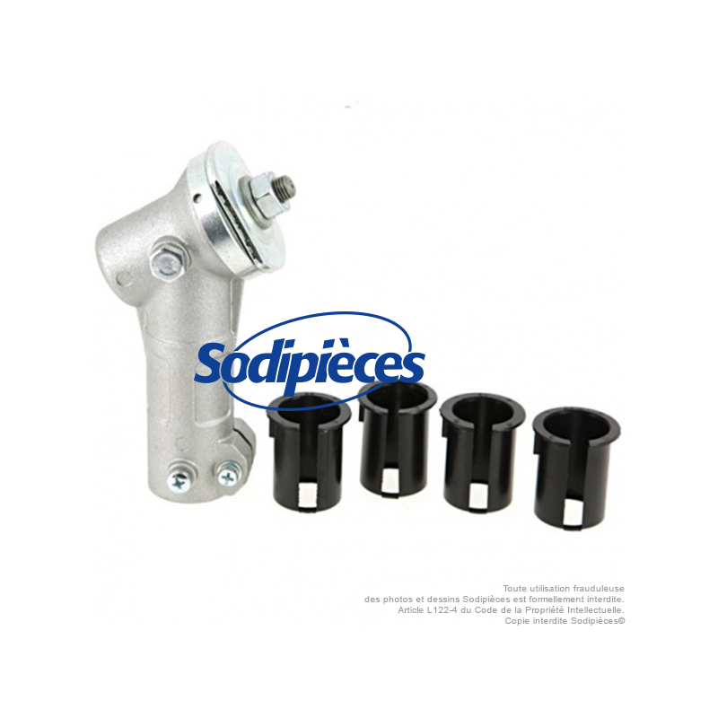 Renvoi d'angle universel 5 adaptateurs tube Ø 24,25,25,4,26,27 mm