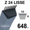 Courroie tondeuse Z24 Trapézoïdale. 10 mm x 648 mm.