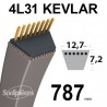 Courroie 4L31 Kevlar Trapézoïdale. 12,7 mm x 787 mm.