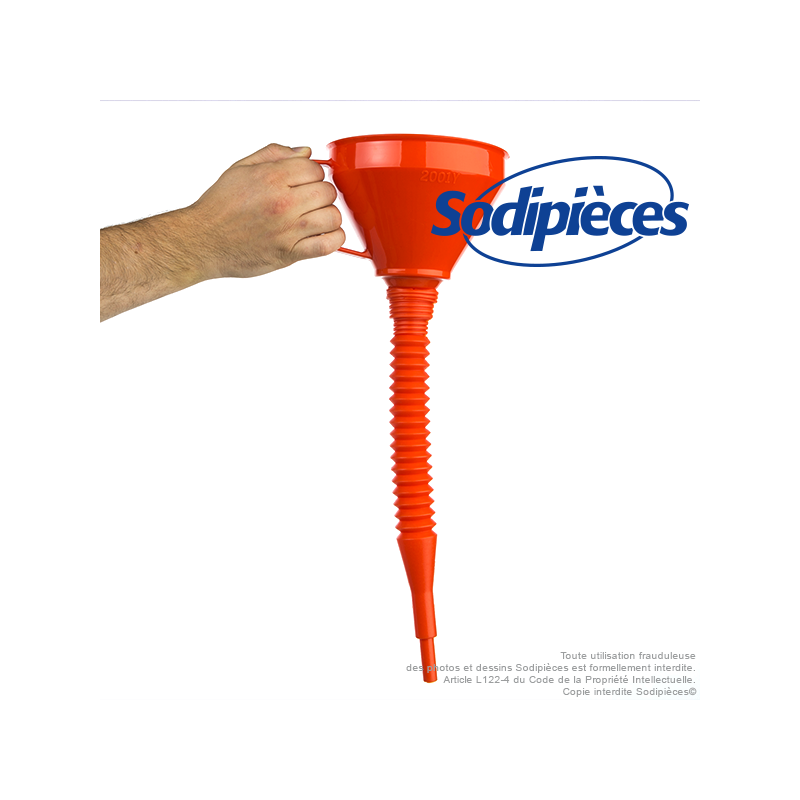 Entonnoir grand modèle avec anse, filtre et flexible