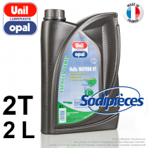 Huile moteur 2 temps Uni Opal pour tronçonneuse, débroussailleuse, tondeuse. 2 litres
