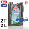 Huile moteur 2 temps Uni Opal pour tronçonneuse, débroussailleuse, tondeuse. 2 litres
