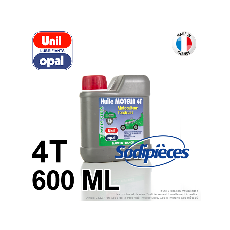 Huile moteur 4 temps Uni Opal pour motoculture. 600 ml