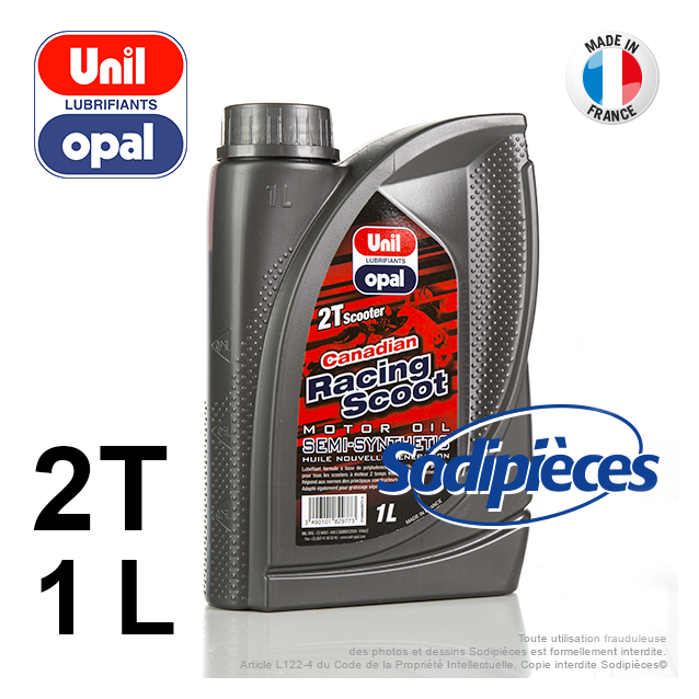 Huile semi-synthétique 2 temps Canadian Racing Scoot Uni Opal. 1 litre