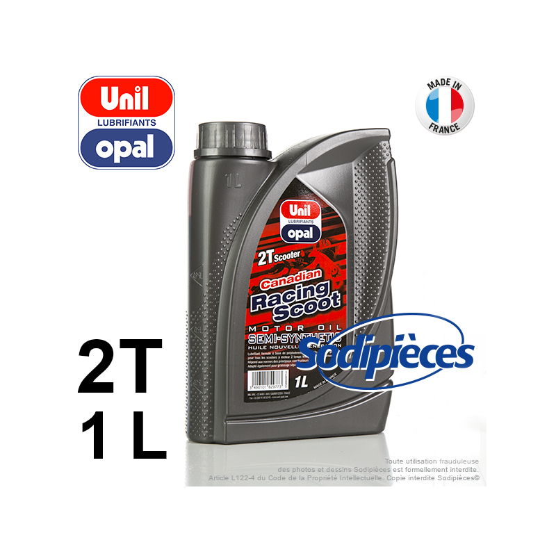 Huile semi-synthétique 2 temps Canadian Racing Scoot Uni Opal. 1 litre