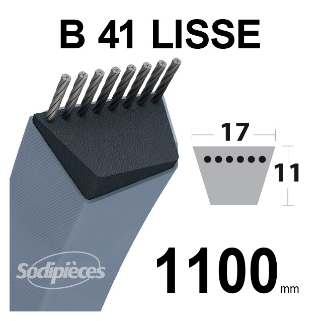 Courroie B41 Trapézoïdale. 17 mm x 1100 mm.