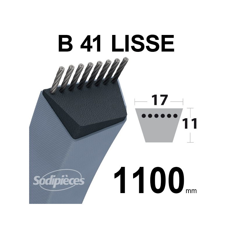 Courroie B41 Trapézoïdale. 17 mm x 1100 mm.