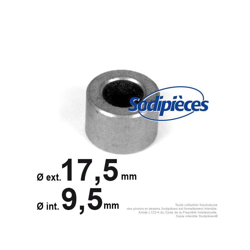 Bague d'adaptation pour poulies Ø int 9,5. Ø 17,5