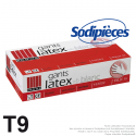 Gants latex. Boite de 100. Taille 9