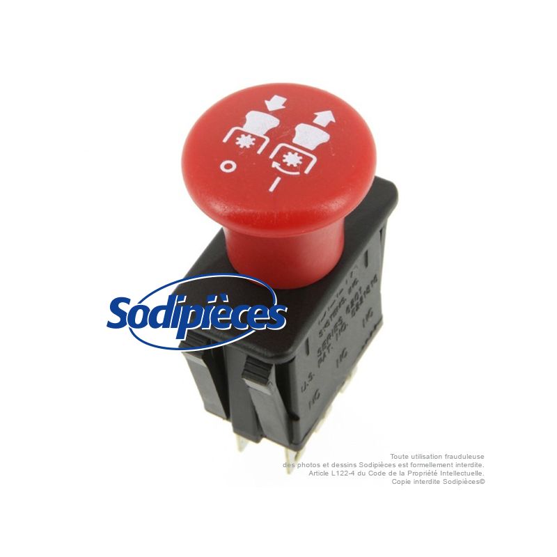 Interrupteur à poussoir pour John Deere, Kubota, MTD