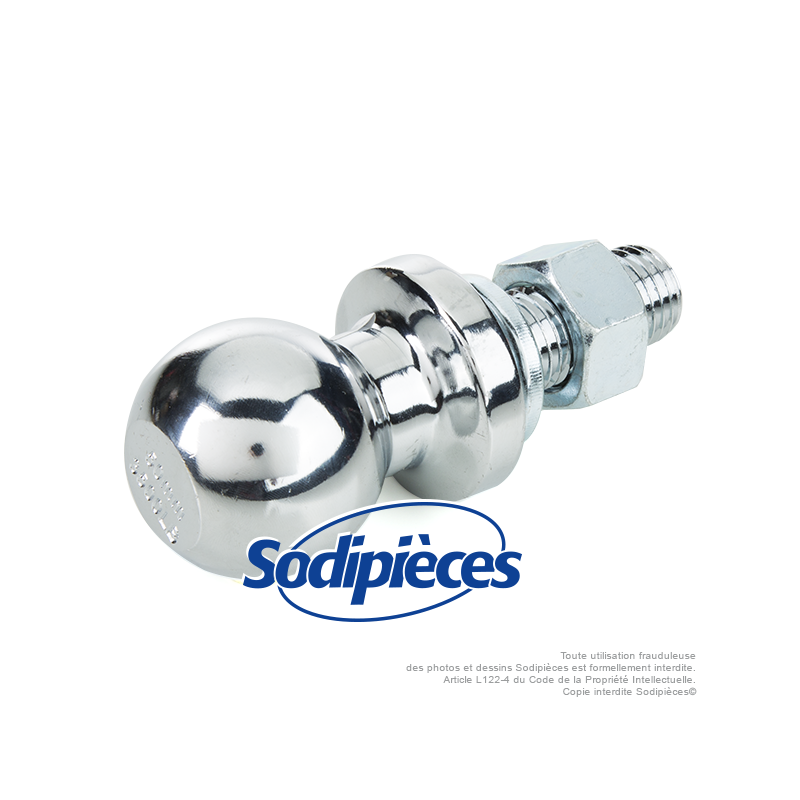 Boule d'attelage droite métal Ø 50 mm