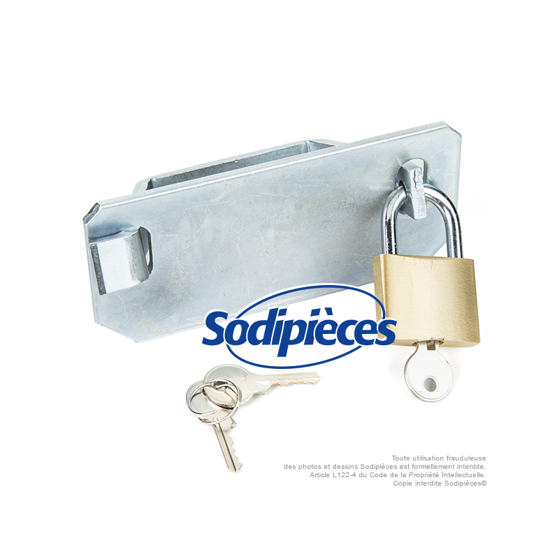 Antivol de remorque métal. Cadenas et clés