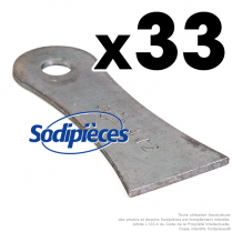 Couteaux scarificateurs pour Cramer n° origine 99.5.2033. Jeu de 33