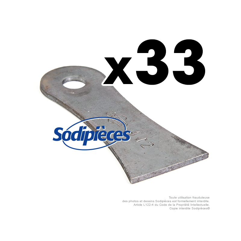 Couteaux scarificateurs pour Cramer n° origine 99.5.2033. Jeu de 33