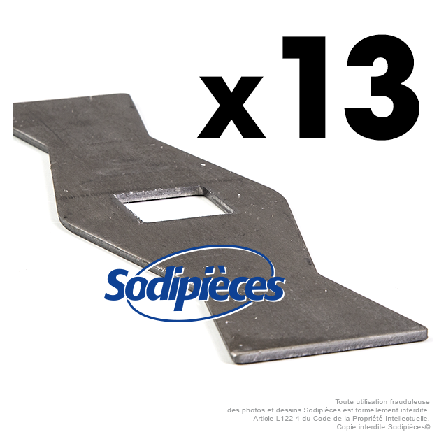 Couteaux scarificateurs pour Gutbrod n° origine 079 85 051. Jeu de 13