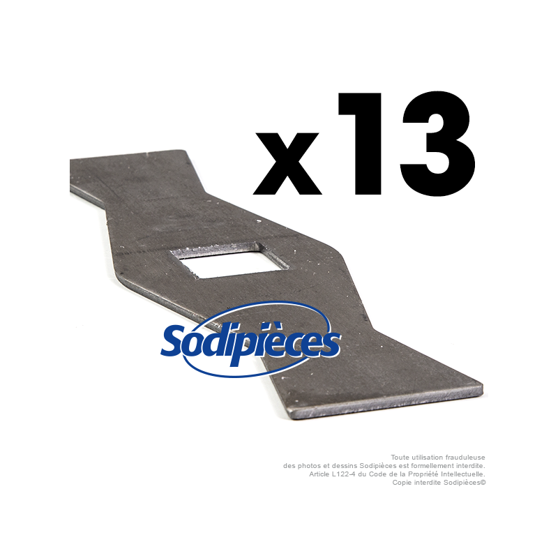 Couteaux scarificateurs pour Gutbrod n° origine 079 85 051. Jeu de 13