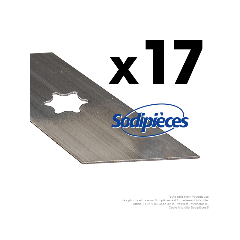 Couteaux scarificateurs pour Kynast 110.000.367, 110.006.067, 00.1857.32. Jeu de 17
