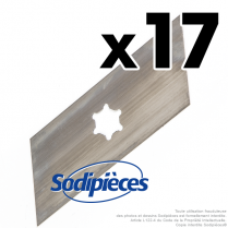 Couteaux scarificateurs pour Kynast 110.000.367, 110.006.067, 00.1857.32. Jeu de 17