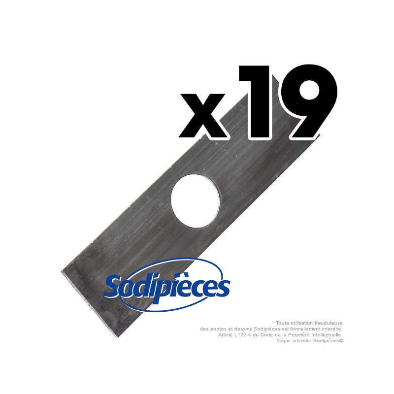 Couteaux scarificateurs pour Sabo n° origine 18835. Jeu de 19