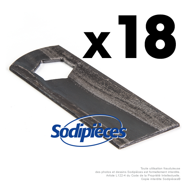 Couteaux scarificateurs pour MTD n° origine 742-0825A. Jeu de 18