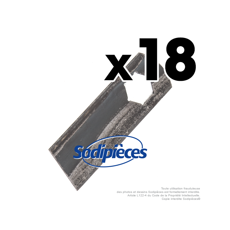 Couteaux scarificateurs pour MTD n° origine 742-0825A. Jeu de 18