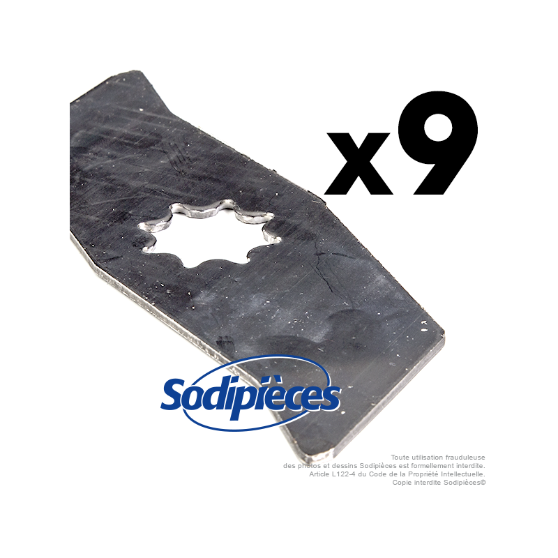 Couteaux scarificateurs pour Wolf n° origine UV-28M, 3615 095. Jeu de 9