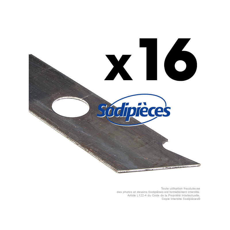 Couteaux scarificateurs pour Toro n° origine 10-261. Jeu de 16