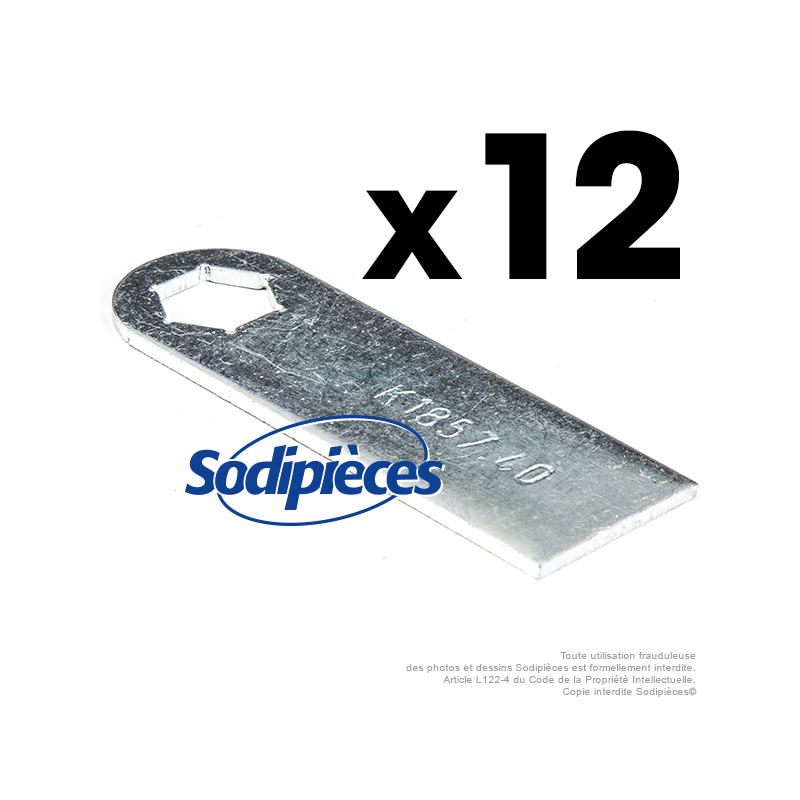 Couteaux scarificateurs pour Kynast n° origine 100.001.638, 00.1857.40. Jeu de 12