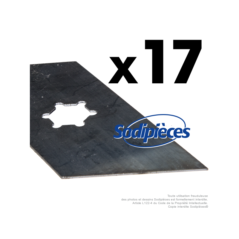 Couteaux scarificateurs pour Kynast n° origine 110.000.370, 00.1857.39. Jeu de 17