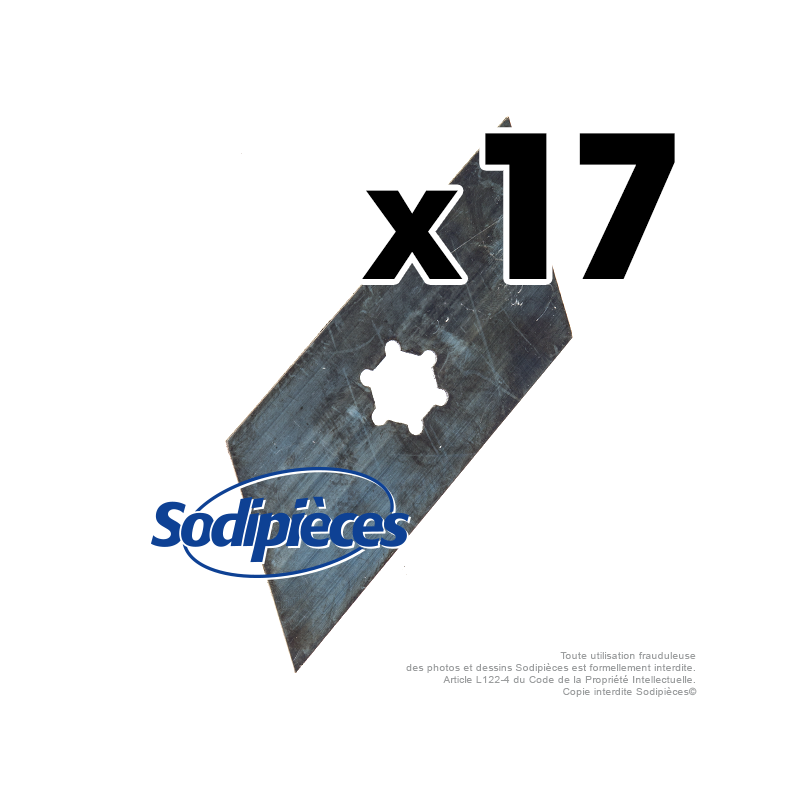 Couteaux scarificateurs pour Kynast n° origine 110.000.370, 00.1857.39. Jeu de 17