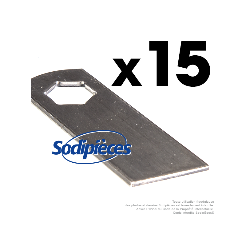 Couteaux scarificateurs pour Gutbrod n° origine 742-0825A. Jeu de 15