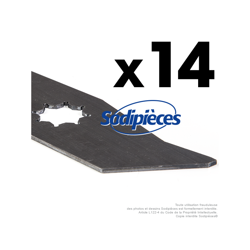 Couteaux scarificateurs pour Wolf n° origine 3568081. Jeu de 14