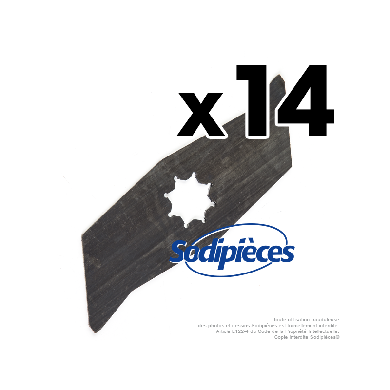 Couteaux scarificateurs pour Wolf n° origine 3568081. Jeu de 14