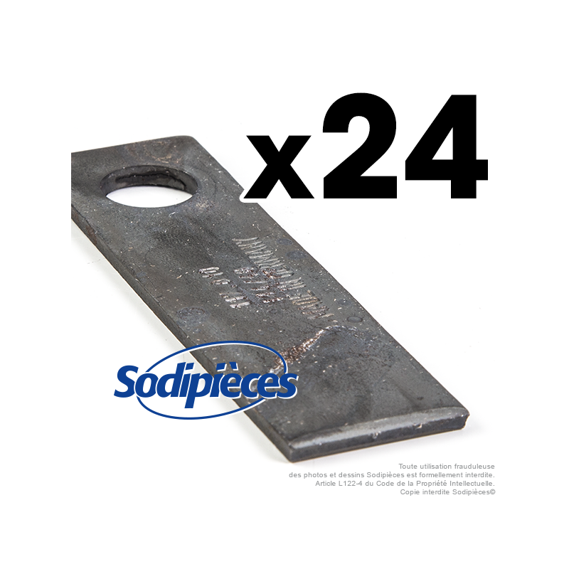 Couteaux scarificateurs pour Blue Bird n° origine 5601. Jeu de 24