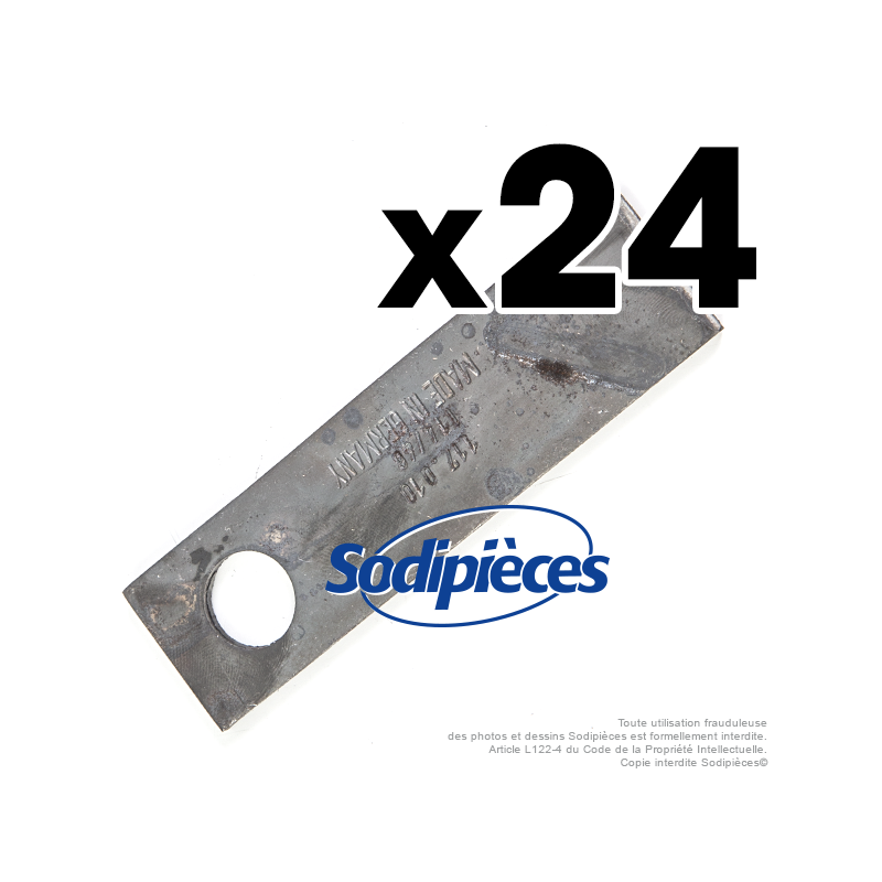 Couteaux scarificateurs pour Blue Bird n° origine 5601. Jeu de 24