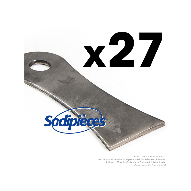 Couteaux scarificateurs pour Cramer n° origine 99.5.2020. Jeu de 27