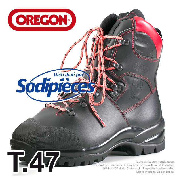 Bottes forestières cuir de protection Oregon. Class 1 (20m/s). T.47