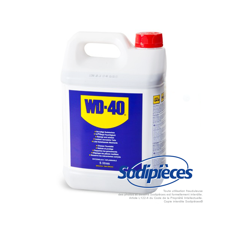WD 40. Protège, dégrippe, nettoie, lubrifie. Bidon 5 L