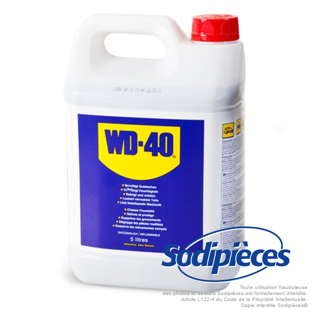 WD 40. Protège, dégrippe, nettoie, lubrifie. Bidon 5 L